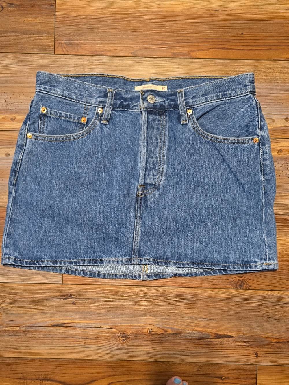 Levi's Premium Icon Blue Denim Skirt with Rivet Details